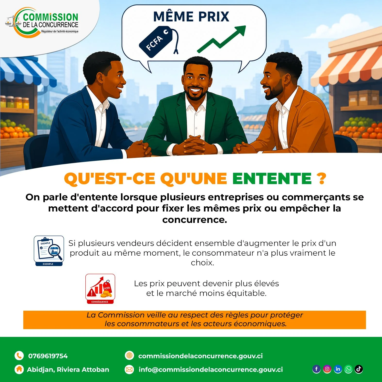 LE SAVIEZ-VOUS ? Une simple réunion entre concurrents peut coûter des millions de Francs CFA d'amende...